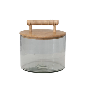 Glass Jar with Mango Wood Lid