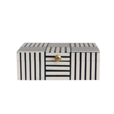 Resin Box with Striped Block Pattern