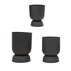 Textured Metal Footed Planters - Three Sizes Available