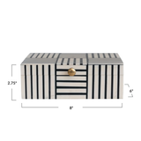 Resin Box with Striped Block Pattern