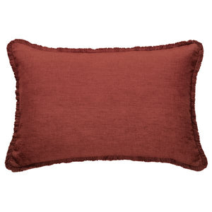 Linen Terracotta Oblong Decorative Pillow