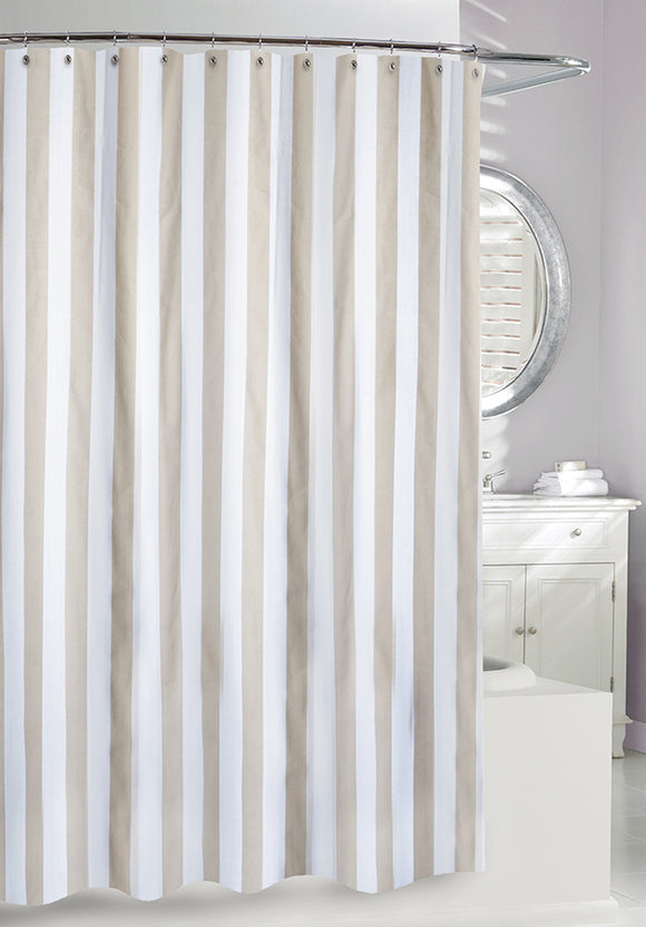 Lauren Stripe Shower Curtain - Beige/White