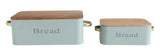 Small Blue Bread Bin with Bamboo Lid