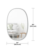 Large Oval Hub Mirror - Grey