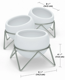 White and Nickel Potsy Set of 3 Planters