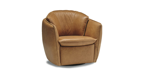 Sola Leather Swivel Chair - Saddlebag Coin