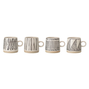Embossed Stoneware Mug - Four Styles