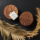 Facet Geometric Wood Coasters - Set of 4