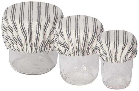 Ticking Stripe Mini Bowl Covers - Set of 3